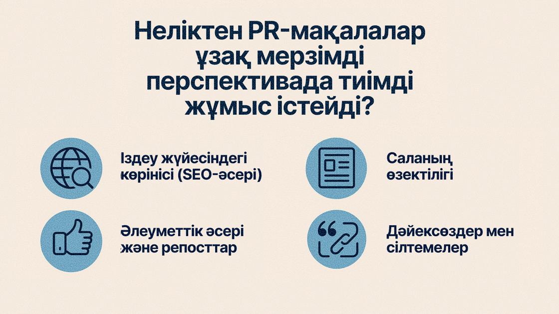 Неліктен PR мақалалары ұзақ мерзімді перспективада жұмыс істейді?