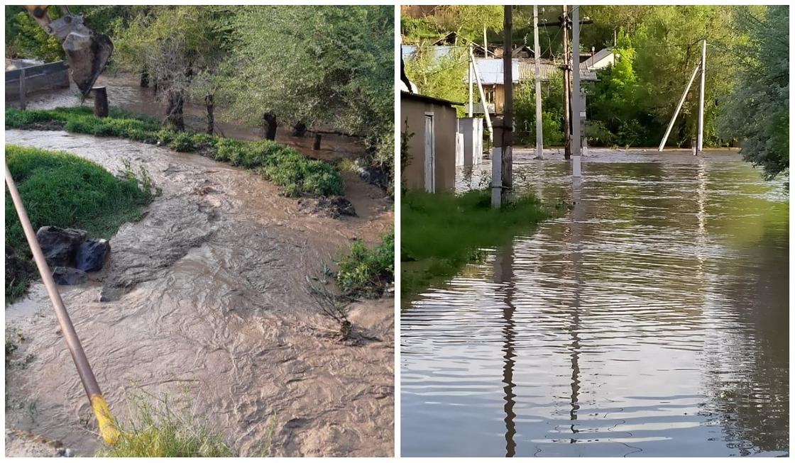 Затопленные дома и поврежденный газопровод: подтопление произошло в Туркестанской области