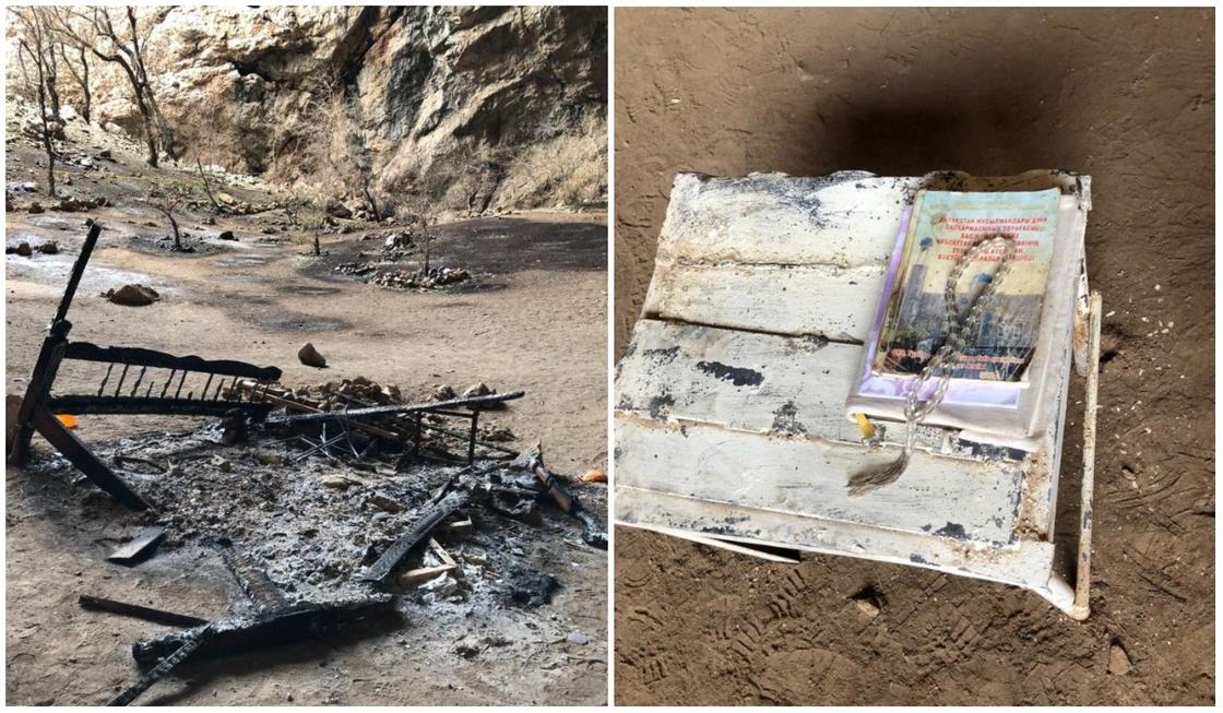 Популярную у туристов пещеру Акмечеть сожгли и обокрали