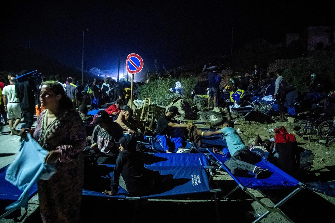 Мигранты на Лампедузе
