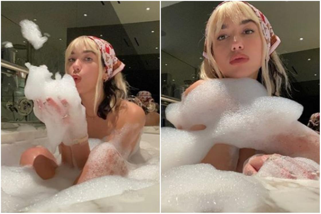 Голая певица Дуа Липа поделилась откровенными фото из ванны во время изоляции