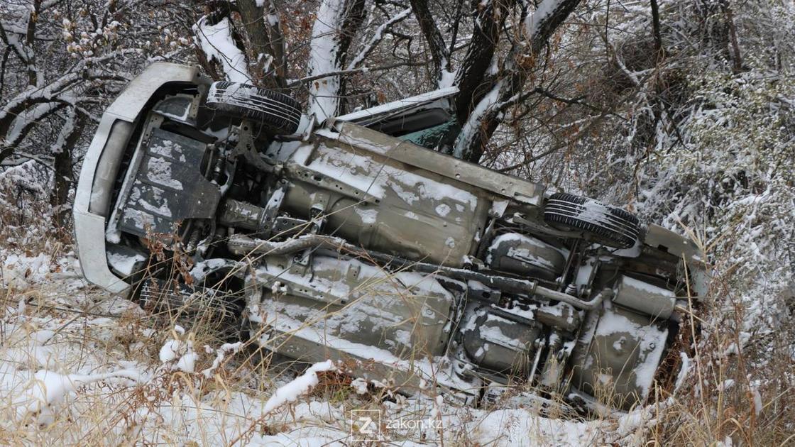 Перевернутый автомобиль в ущелье Перевернутый автомобиль в ущелье
