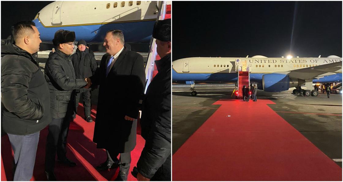Госсекретарь США Майкл Помпео прилетел в Нур-Султан (фото)