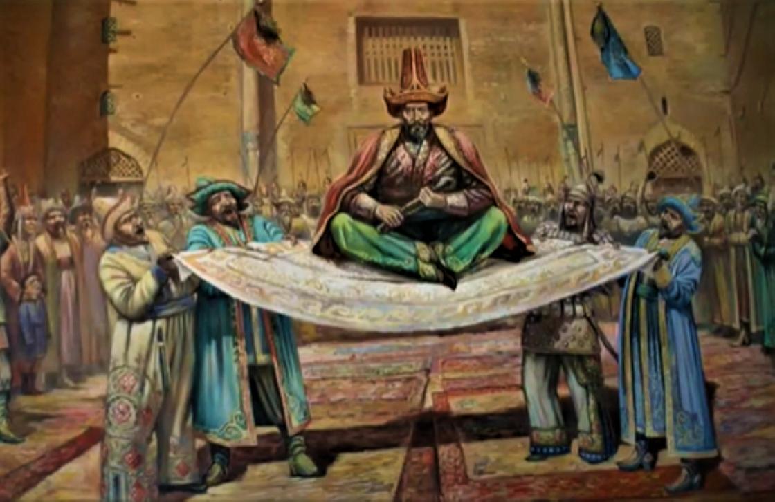 Иллюстрация возведения хана на престол