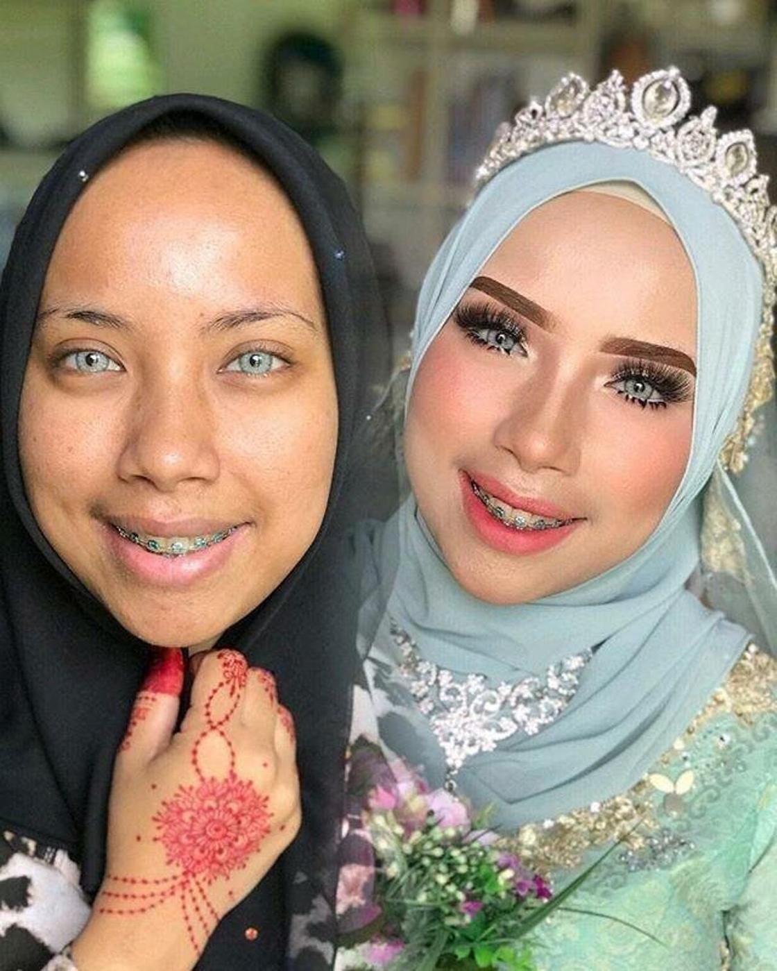 Как будто разные люди: Азиатские невесты до и после агрессивного свадебного макияжа