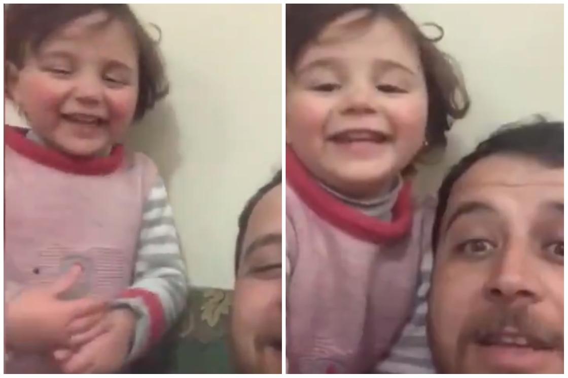 Отец приучил дочку смеяться при звуках взрывов в Сирии, чтобы она не боялась