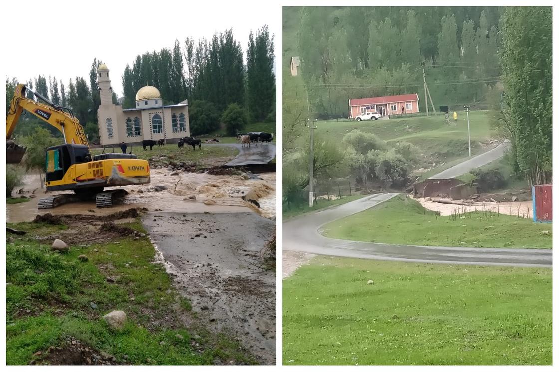 4 дома и 15 дворов затопило в Туркестанской области из-за сильных дождей