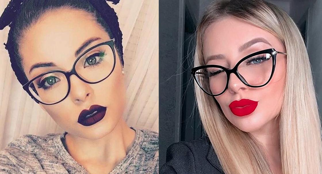 Девушки в очках формы «кошачий глаз» Девушки в очках формы «кошачий глаз»