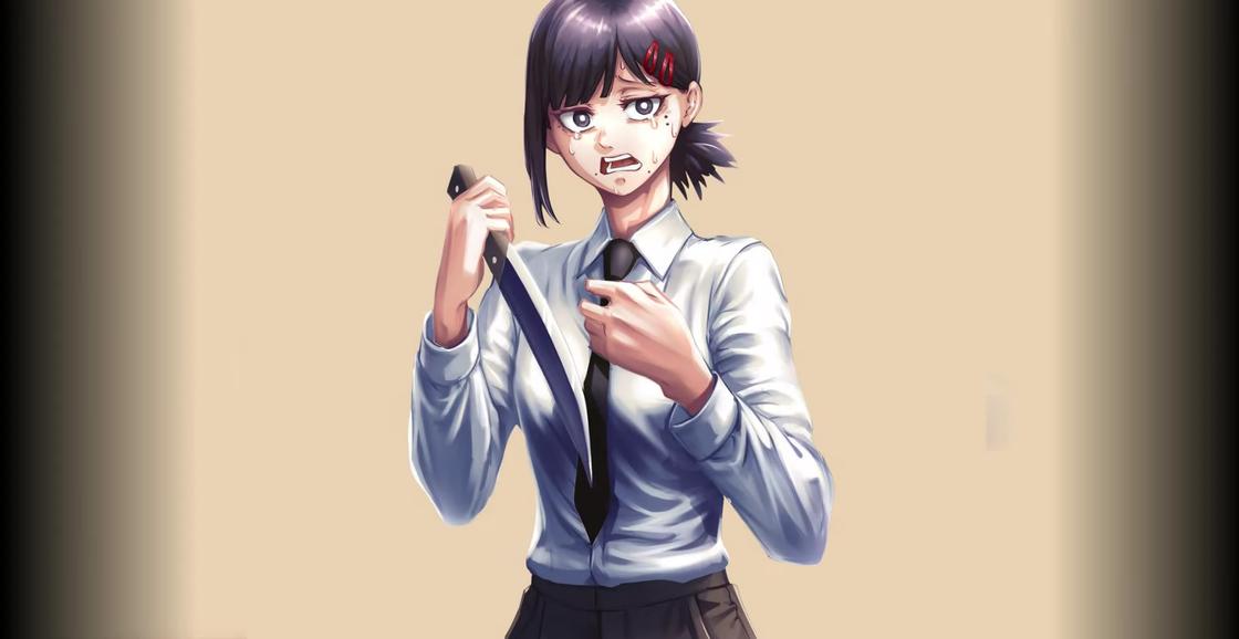 Девушка с ножом из аниме