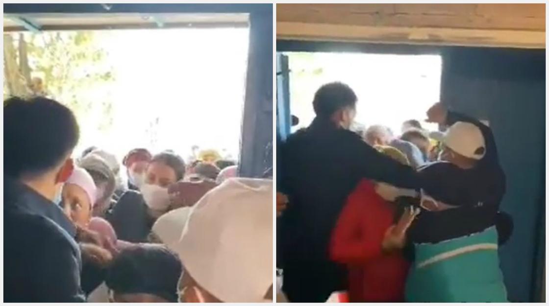 Люди устроили давку за пособия в 42 500 тенге в Алматинской области (видео) Люди устроили давку за пособия в 42 500 тенге в Алматинской области (видео)
