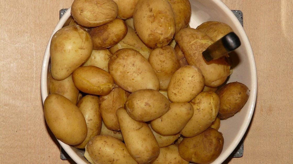 Картошка в мундирах в глубокой миске