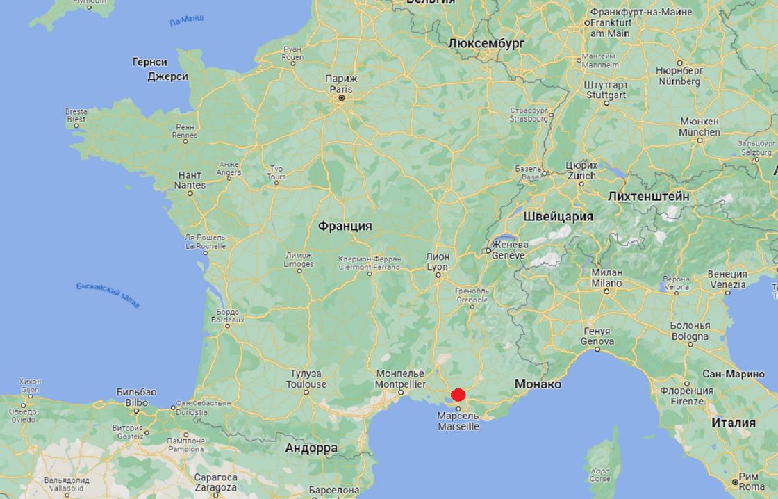 Экс-ан-Прованс на карте Франции