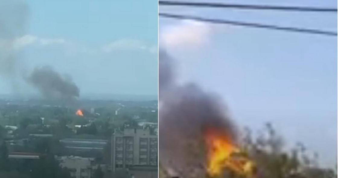 Взрывы и пожар напугали жителей района в Алматы (видео)