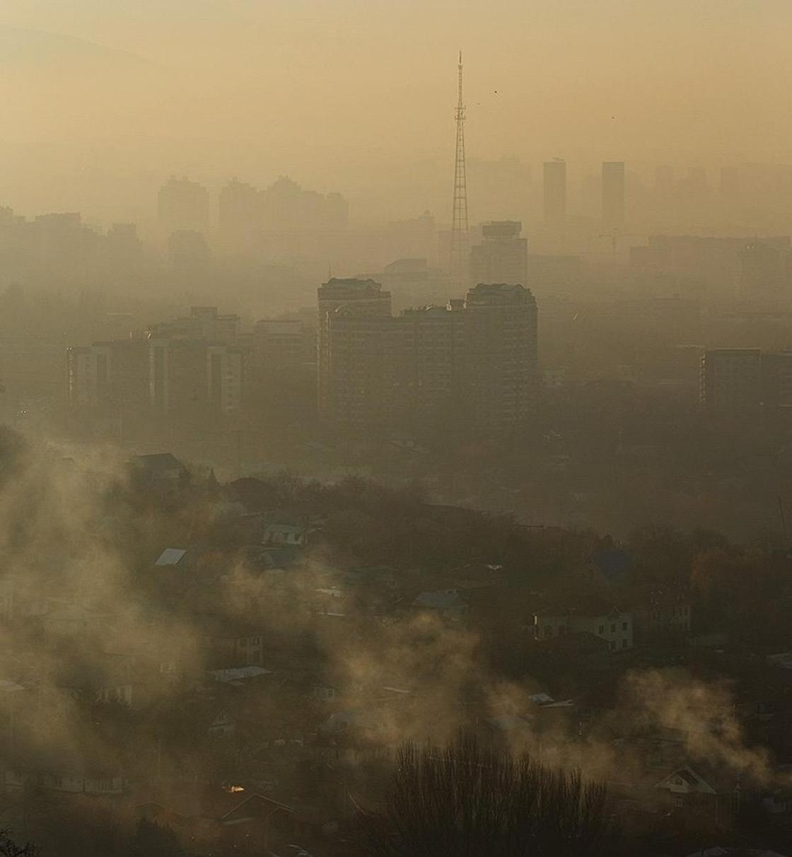 Кислотный смог. Фотохимический смог в Алматы. Загрязнение воздуха в городе. Фотохимический туман. Смог в городе.