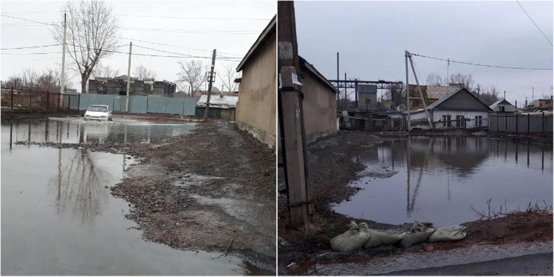 Дома топит талыми водами в Карагандинской области
