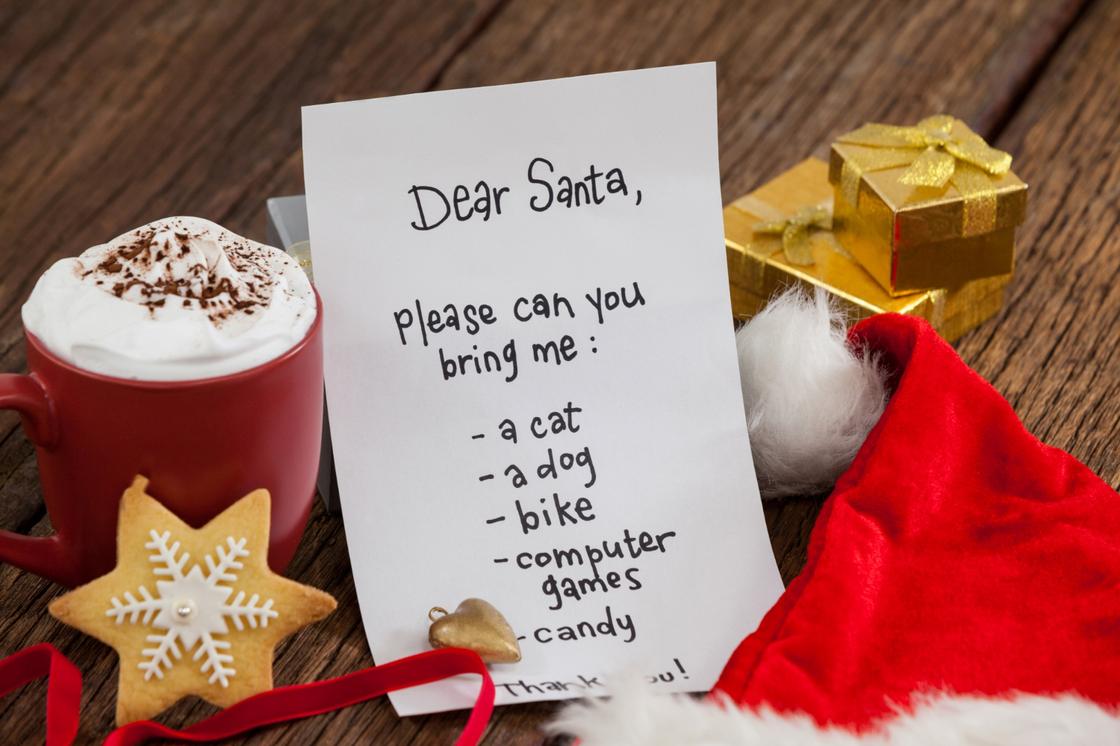 Детское письмо для Санта-Клауса с просьбой о подарках