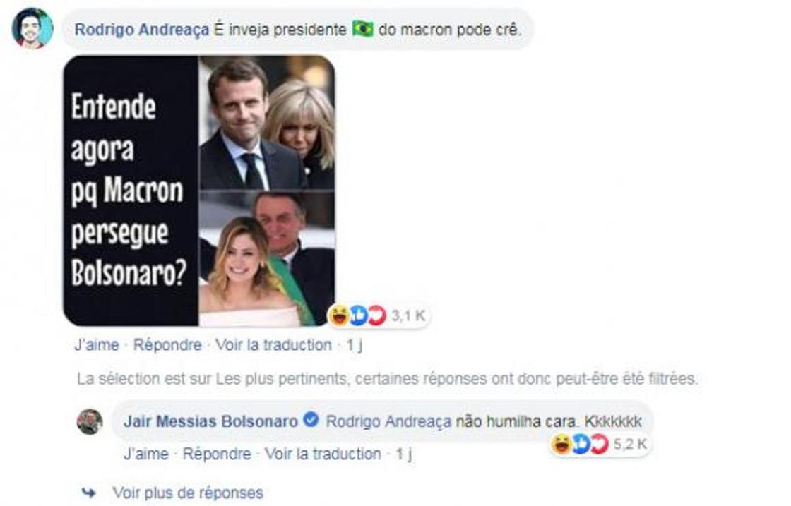 Макрон ответил президенту Бразилии на насмешки в адрес жены