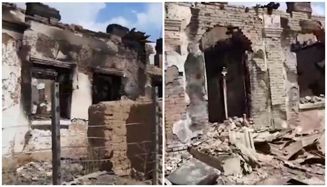 Пятиквартирный дом в Арыси сгорел дотла при взрывах в Арыси (видео)