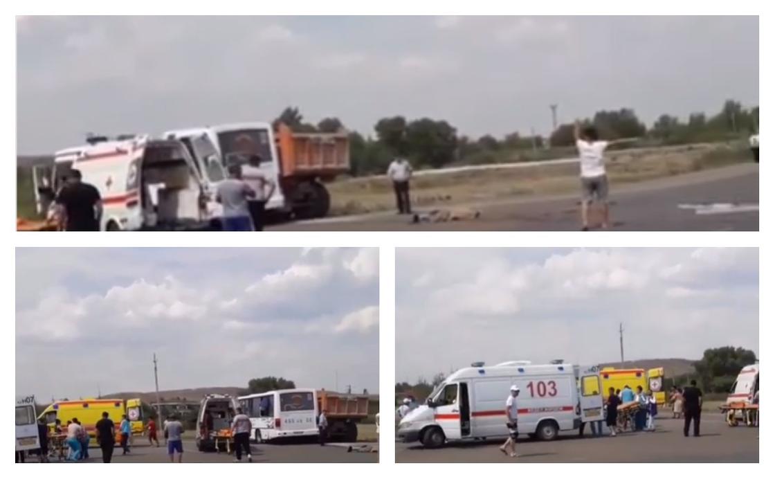 Ақтөбеде жолаушылар автобусы жол апатына түсіп, бір адам қаза болды (видео)