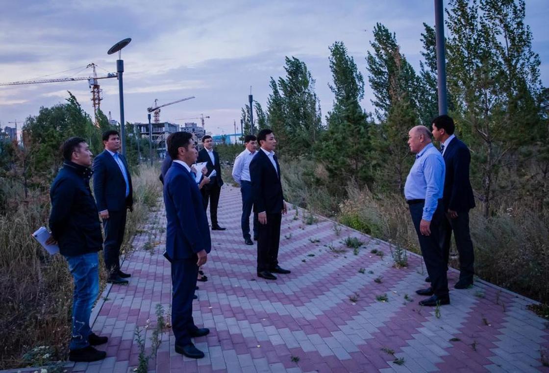 Парк разбитых фонарей: Кульгинов нашел бесхозные скверы в Нур-Султане