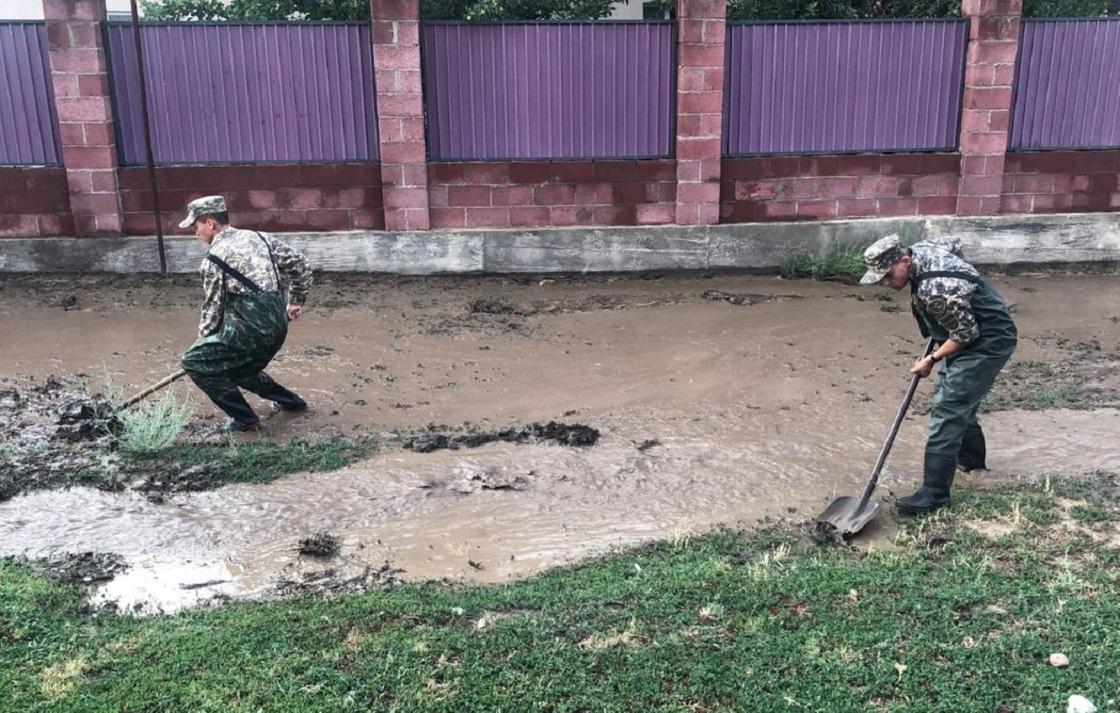 Грязевой поток затопил дворы в Алматинской области