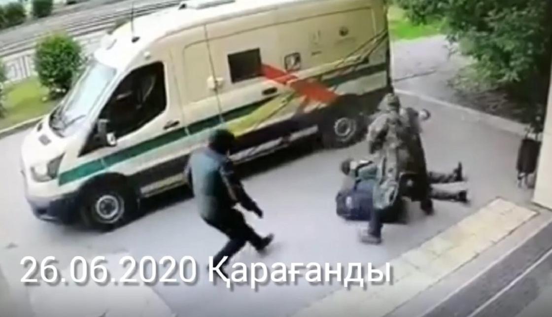 Видео нападения на инкассаторов в ДП Карагандинской области