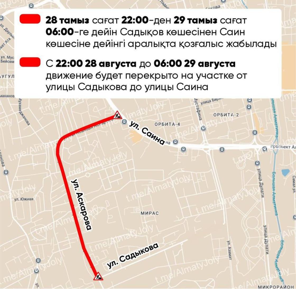Участок перекрытия дороги