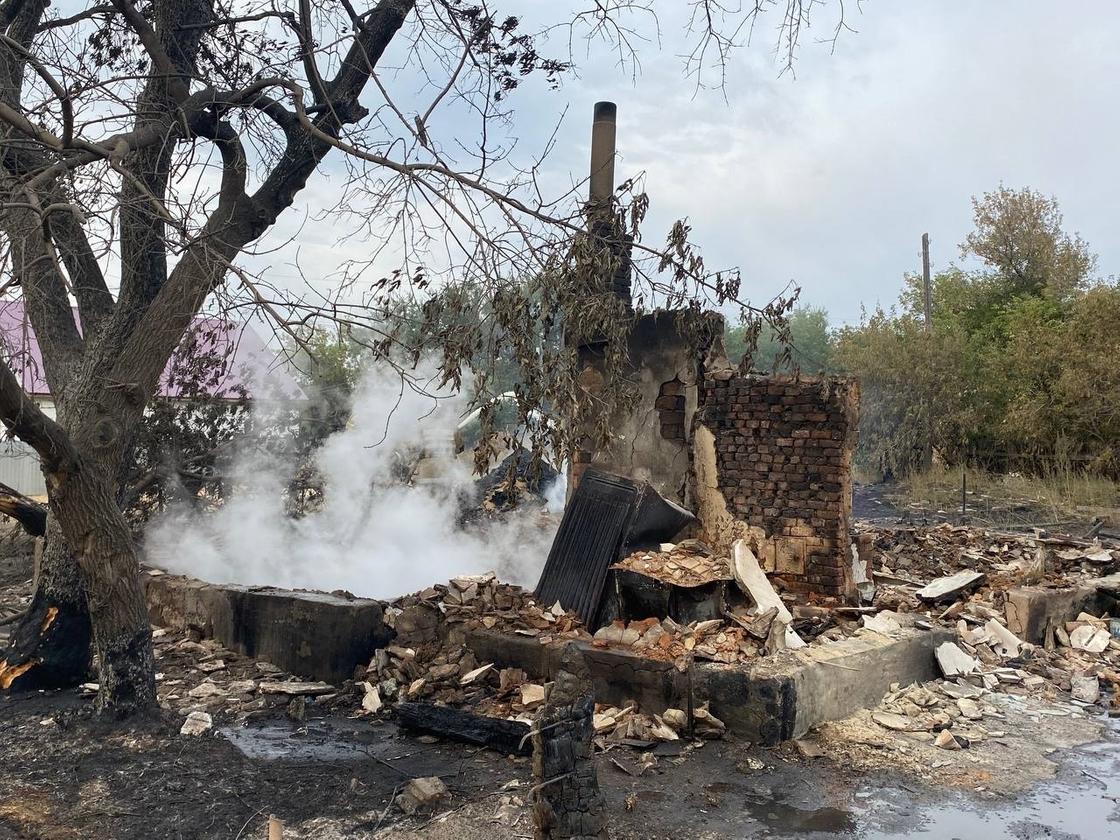 Пожар в Костанайской области