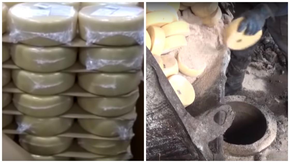 20 тонн сыра, ввозимого из Казахстана, сожгли в России (видео)