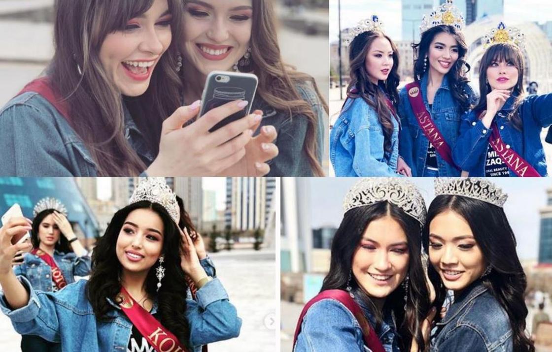 Финалистки "Мисс Казахстан" устроили фотосессию на улицах Нур-Султана