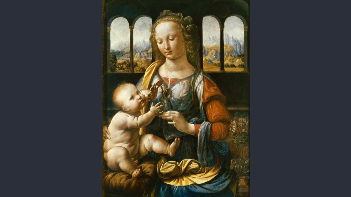 Картина Леонардо да Винчи «Мадонна с гвоздикой»
