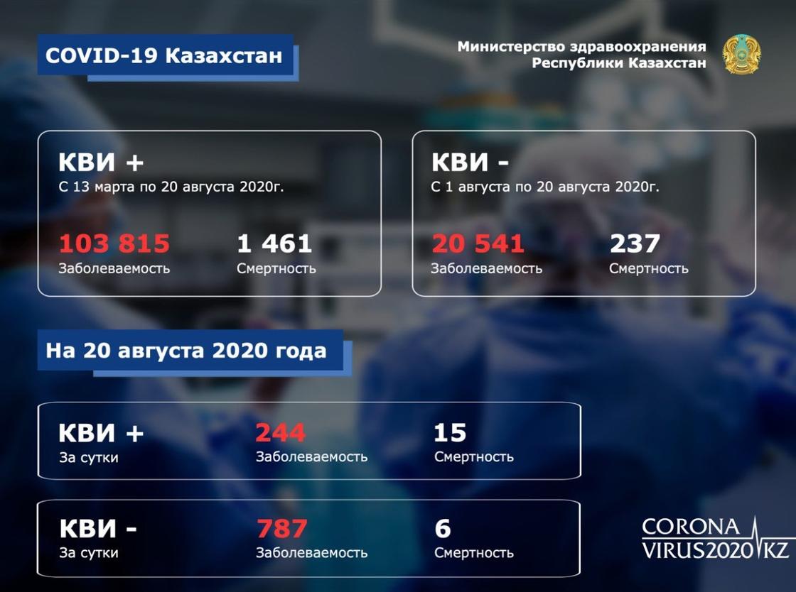 Статистика по коронавирусу и пневмонии за 20.08.2020