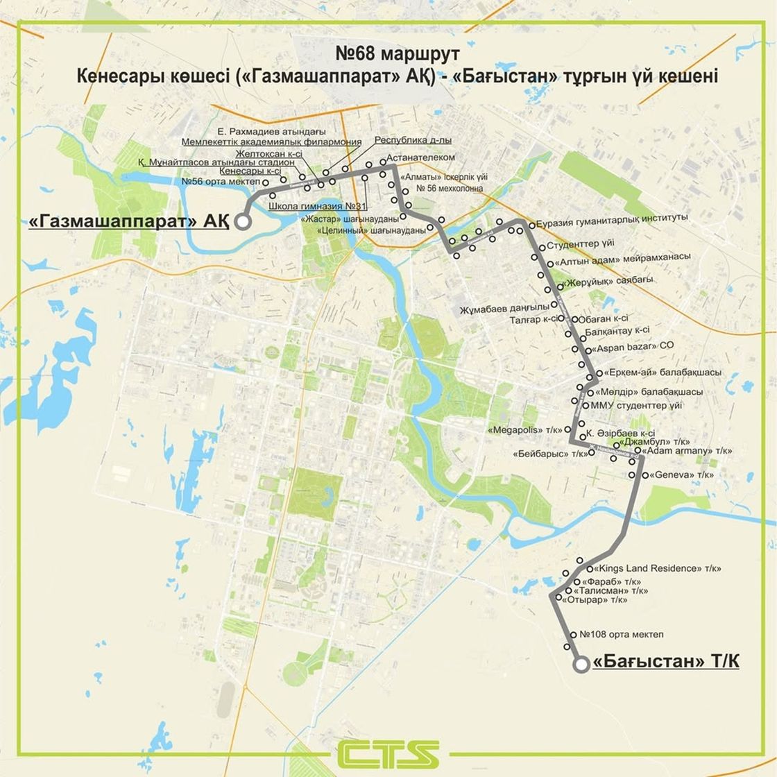 68 маршрут сызбасы