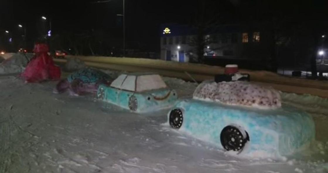 Креативят по-своему: бизнесмен из Усть-Каменогорска придумал, куда девать снег (видео)