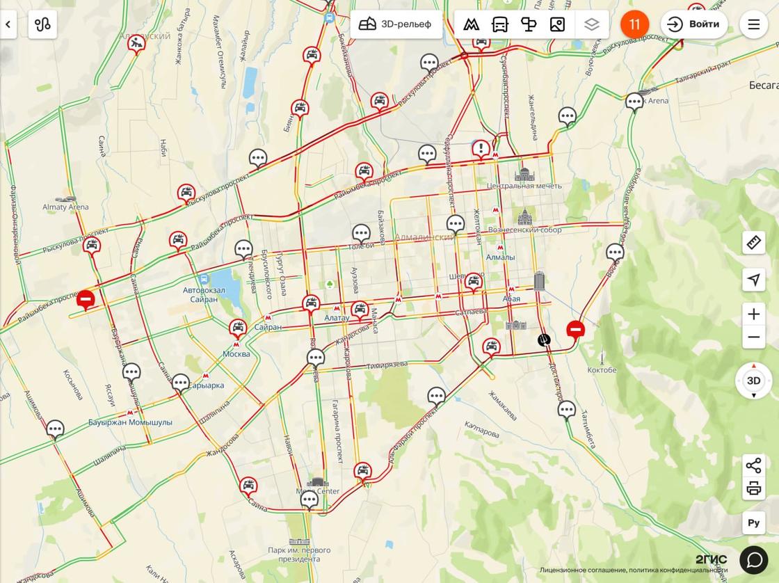 Пробки в Алматы