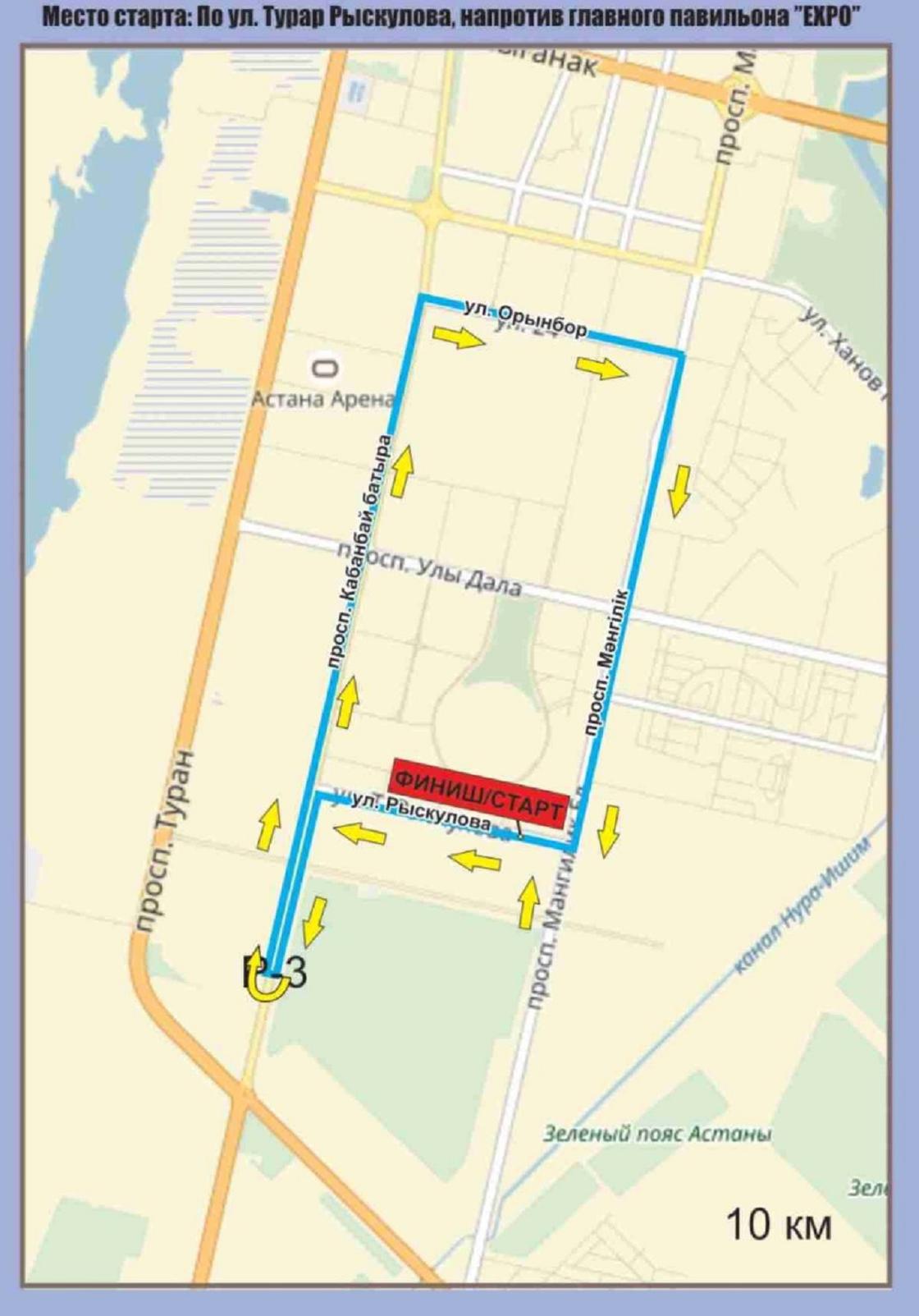Схема маршрута марафона