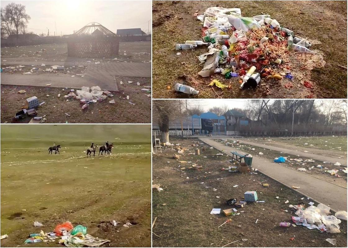 «Наурыз и свинство»: Казахстанцы превратили места празднования в помойку (фото, видео)