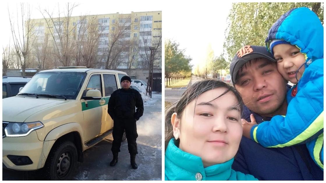 Третий "спасатель" Арман Смагулов на работе и семьей. Фото Instagram