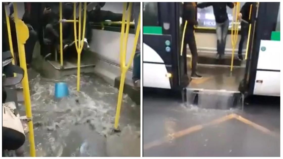 «Новый вид транспорта, автобус–трансформер: видео затопленного автобуса в Астане опубликовано в сети
