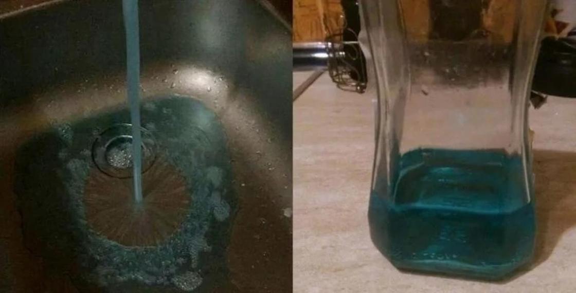 Цвет настроения синий: жительницу Актау удивил странный цвет воды из крана (видео)