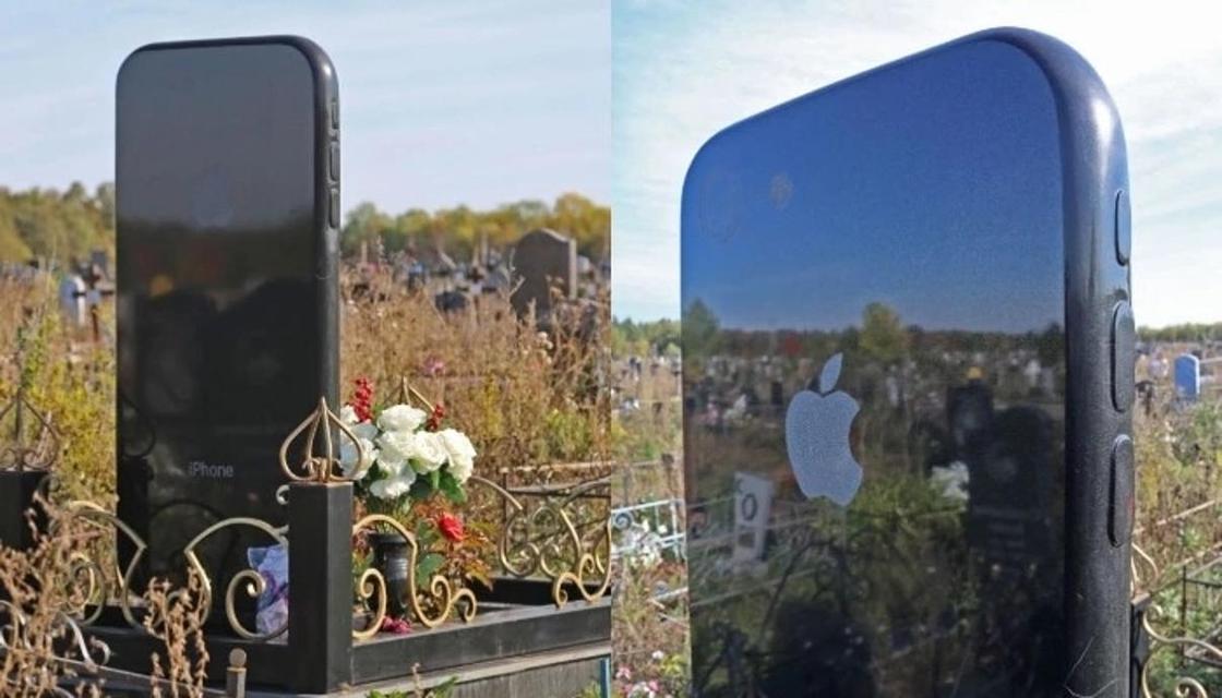 Гранитный iPhone 6 установили на могиле девушки (фото) Гранитный iPhone 6 установили на могиле девушки (фото)