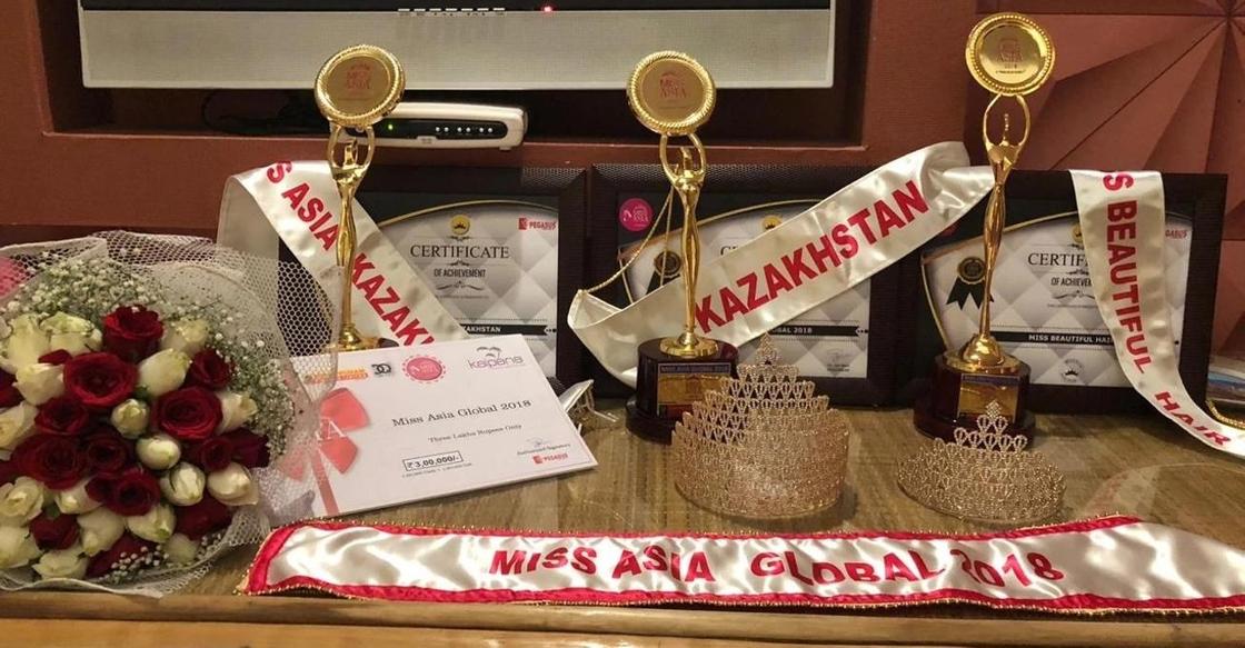 Девушка из Казахстана завоевала титул «Miss Asia Global» на конкурсе в Индии (фото,видео)
