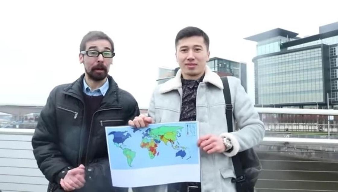 Иностранцы попытались найти Казахстан на карте за 3 секунды (видео)