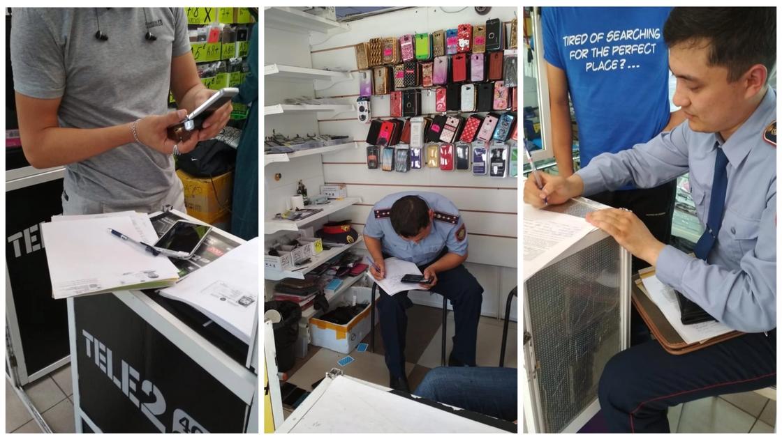Полицейские ищут украденные телефоны на рынке «Артем» в Астане