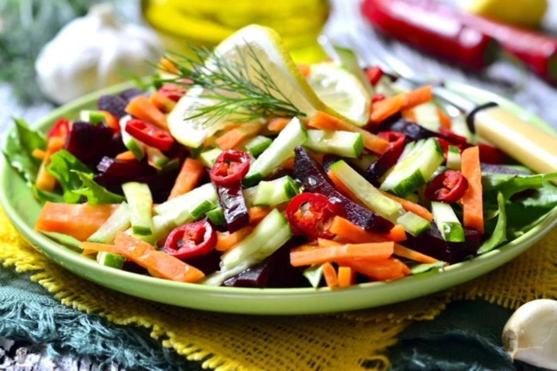 Салаты овощные без майонеза на праздничный стол рецепты с фото простые и вкусные