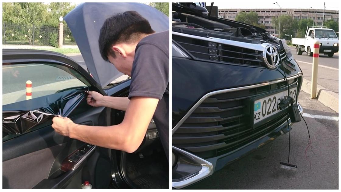 Снять тонировку и стробоскопы заставили водителя в Алматы