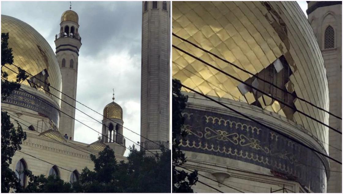 Мечеть пострадала из-за мощного ветра в Алматы (фото, видео)