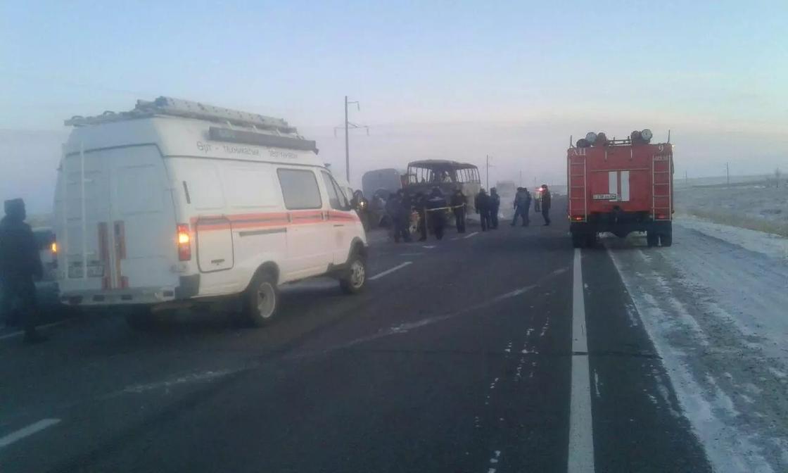 Стали известны имена пострадавших в сгоревшем автобусе в Актюбинской области