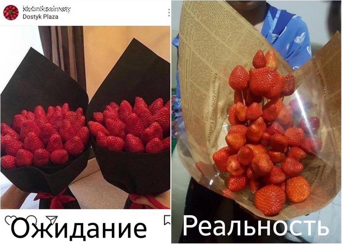 Гнилая клубника и цветы для похорон: Как казахстанцев разводили на 8 марта (фото)