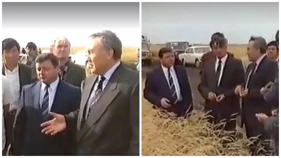 Архивное видео рабочей поездке Нурсултана Назарбаева в Актюбинскую область появилось в Сети